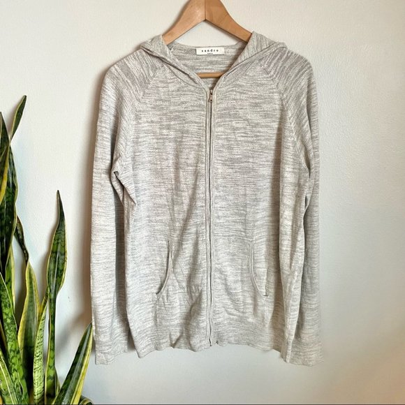 Sandro Tops - Sandro Paris Fine Knit Full Zip Hoodie